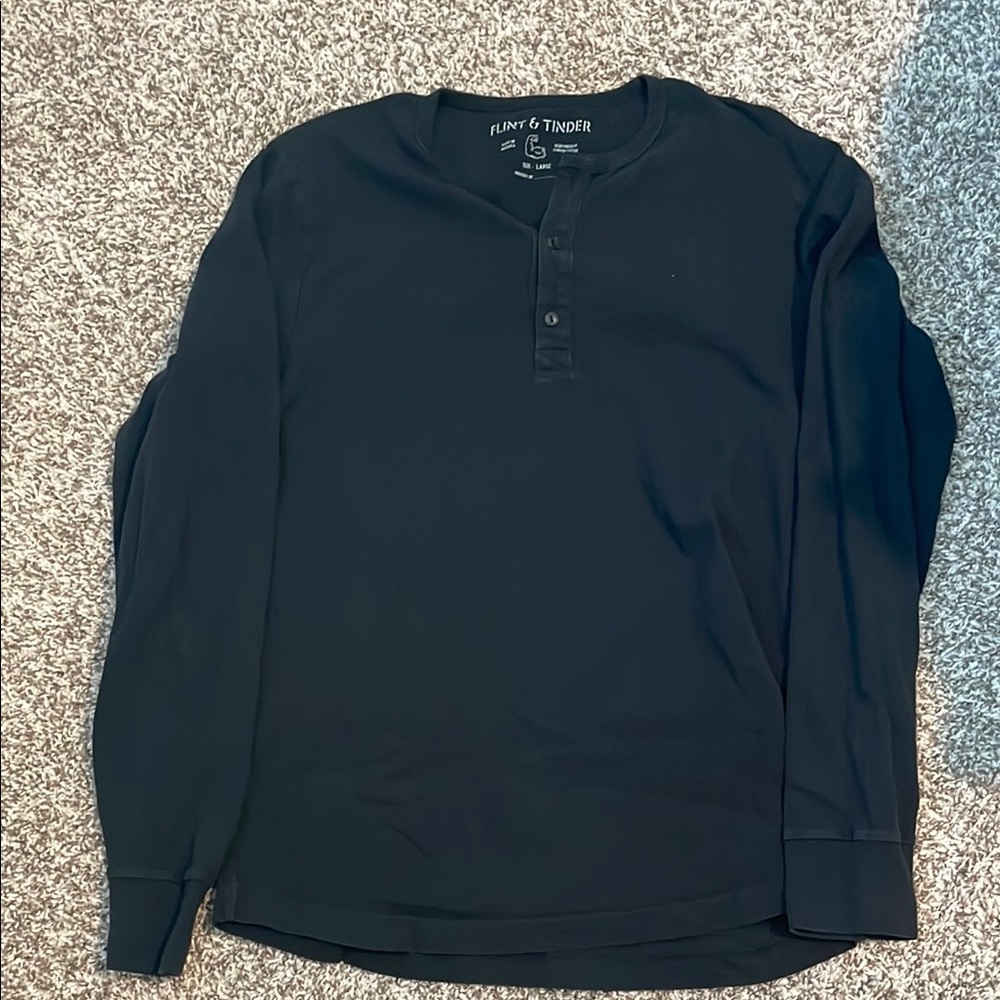 Flint & Tinder Black Henley Shirt